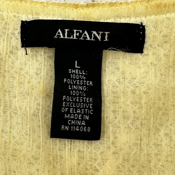 Alfani Womens Sz Large Top V Neck Lined Lace Outer Hi Lo Pullover White Preowned - Picture 3 of 14